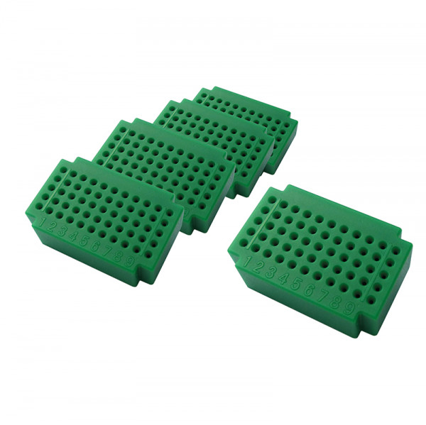 Micro-Laborsteckb. 55 Kontakte grün 5er