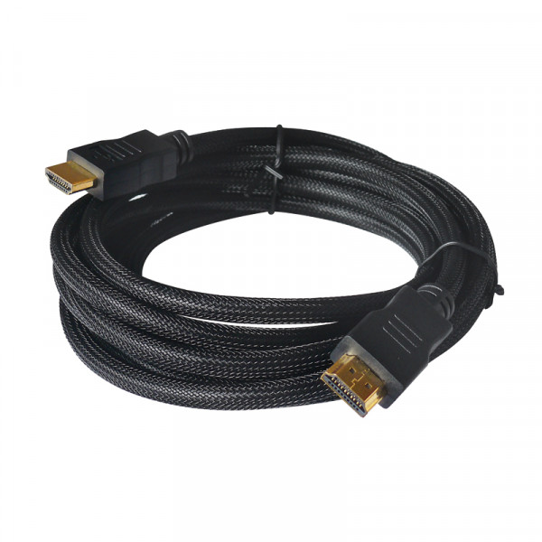 HDMI-Kabel - 1.4 vergoldet - 7,5m mit schwarzem Low Density Nylon Mantel