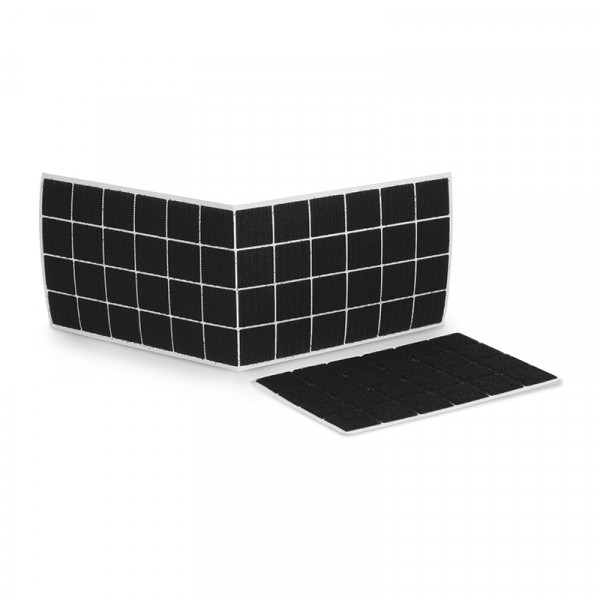 Klettbandpads selbstklebend 25 x 25 mm quadratisch 48 Stück schwarz