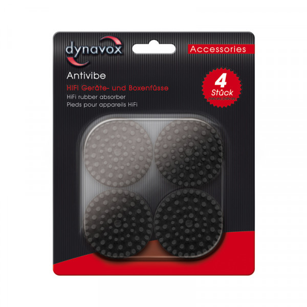 Dynavox Antivibe Geräte-und Boxenfüsse Gummi, rund 53 mm, 4er Set