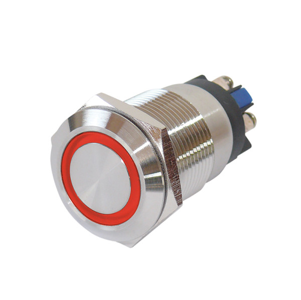 Vollmetalltaster Schraubösen 19mm rot Restposten! Nur solange Vorrat!
