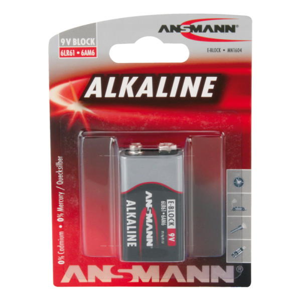 Ansmann Alkaline / 9V-Block Batterie 1er Blister