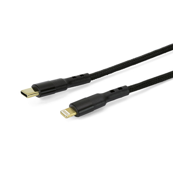 Premium USB-C Adapterkabel auf 8-Pin schwarz 1 m
