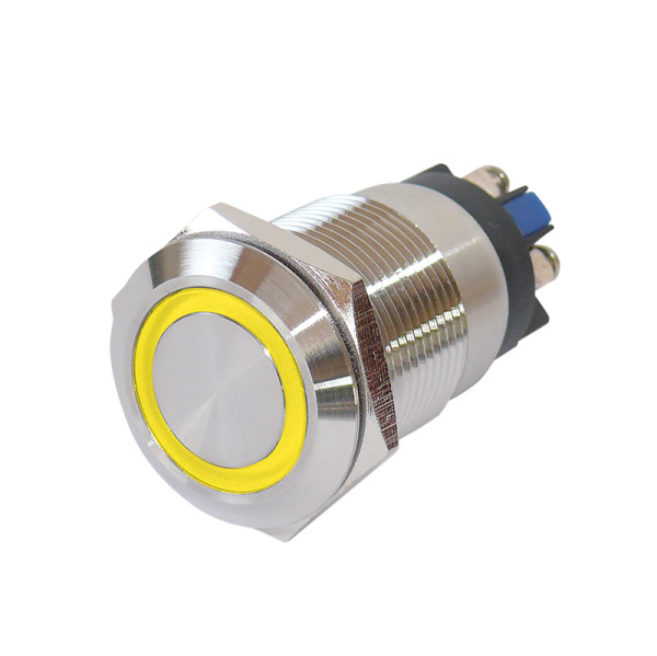 Vollmetalltaster Schraubösen 19mm gelb Restposten! Nur solange Vorrat!