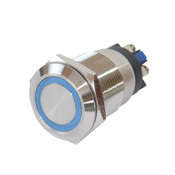 Vollmetalltaster Schraubösen 19mm blau Restposten! Nur solange Vorrat!