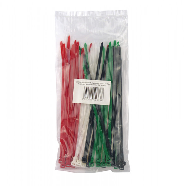 Kabelbinder farbig sortiert 50 Stück BLANKO