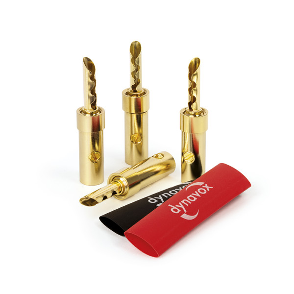 Dynavox Perfect Sound Bananenhohlstecker 4er-Set Inkl. Schrumpfschlauch